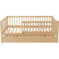 Lit transformable + lit gigogne bois pin 90x190cm