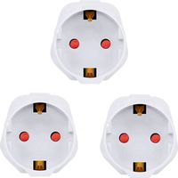 Adaptateur Prise UK - Pour Prises Européennes Type C E F Et Allemagne Type F - Compatible Prise UK Type G - 3 Pièces - Blanc