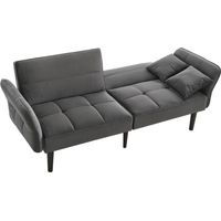 Canapé 2-in-1 Adjustable Sleeper Sofa Polyuréthane Gris Antique 176x78x76 cm ZIPSOFA