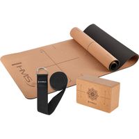 Ensemble de yoga - Tapis en liège, bloc, sangle