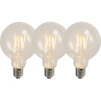 Set of 3 E27 LED Filament G95 4W 320LM 2700K