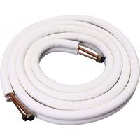 Einbaufertige Doppelrohr-Kältemittelleitungen M1 Klimaanlage 1/4 3/8 vormontierte Fittings 5 Meter NF, Rohrdurchmesser (6+10) 1P5 m Kupferrohr mit Mutter