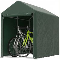 Carpa de Jardín para Bicicletas 1,2x1,8x1,65 m et 2 Habitaciones porte et Cremallera imperméable Anti-UV vert