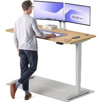 Desktronic Bureau assis debout HomePro - 160x80cm - Gris/Chêne