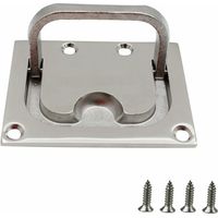 Flush Handle Drawer Handle Marine Stainless Steel Recessed Hatch Boat Handle Boat Flush Hatch Locker with 4 Screws for Locker Sliding Doors(76 57mm)