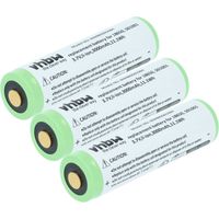 vhbw 3x Batterie compatible avec Olight S2R Baton II, Perun, Javelot, R20 Seeker, R20, Baton Pro lampe de poche ou frontrale (3Ah, 3,7V, Li-ion)