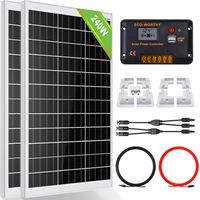 ECO-WORTHY 240W 12V Mono Solar Panel+30A Controller & whole set ABS Bracket for Car RV