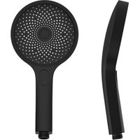 Pommeau de douche, douche à main grande 130 mm. Tête de douche à main avec 3 modes de jet,douche amovible, jeu de douche premium. Massage spa (noir)