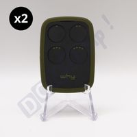 WHY EVO NOA - Lot de 2 Télécommandes universelle 4 boutons Vert Profond multi-fréquences 280-868 MHz - Code fixe & rolling code - Ref : 4791015