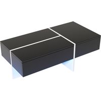 CAIziTable basse laquée brillante, coloris noir et blanc, 100 x 50 x 34,5 cm