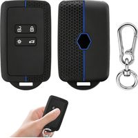 Etui Carte pour Renault, Coque Carte pour Renault, Porte Carte pour Renault, Funda Llave, Porte Clé pour Clio Megane Koleos Kadjar Talisman Captur Espace Dacia Duster,Silicone Coque de Clé à 4 Boutons