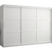 Armoire Ferfere 102, Blanc, 200x250x62cm, Portes d'armoire: Coulissantes, Nombre d'étagères: 9