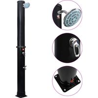 Vidaxl – Douche solaire extérieure 40L – PVC, aluminium, laiton – Résistance aux UV – Montage facile avec vis incluses