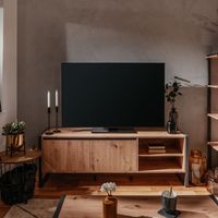 Mobile porta TV 160x55h cm colore quercia e antracite - Denver 54