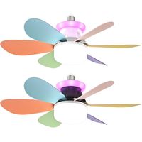 Optimized Product Title: Ceiling Fan Light, Led Rgb Fan, E27 Lamp Fixture, Dimmable Lighting, 3-Speed Quiet Motor, Kids Room Lighting Decor, 20.47x7.28 Inches