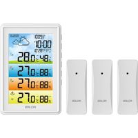 Stazione meteorologica wireless – 3 sensori esterni – Display LCD retroilluminato – Intervallo di temperatura da -40 °C a 60 °C – Alimentazione a rete o con batterie AAA