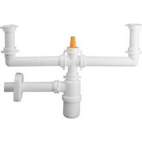 Siphon bouteille pour évier 2v avec connexion lave-vaisselle vert