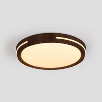 Plafón De Techo LED CCT - 24W - Efecto Lateral - Color Madera - Madera Oscura