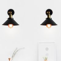 Wandleuchte im Vintage-Stil, Industri 240° Verstellbare Wandlampe, Wandstrahler Licht mit Ø26cm Lampenschirm für Wohnzimmer Schlafzimmer (Schwarz) 2PCS