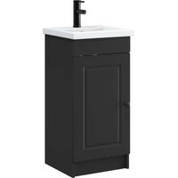 vidaXL Meuble de salle de bain avec évier Noir 42 x 40 x 84,5 cm