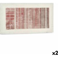 Leinwand Gift Decor Weiß Rosa Streifen Mit Relief 110 x 60 x 2,5 cm (2 Stück)