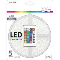 avide ABLSBL12V5050-30RGB65 Kit completo striscia LED con spina 12 V, 230 V 5 m RGB 1 pz.