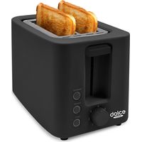 Grille-pain Toaster Dolce Casa DC-GP-2 T-DGL-N - 700W, 2 tranches, Décongélation,Thermostat, tiroir à miettes, Noir Mat