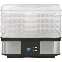 Déshydrateur aliments acier inox 5 plateaux 350W 40-70°C timer 36h fruits légumes