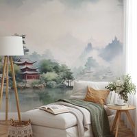 Papier peint panoramique fleuve asiatique papier peint
