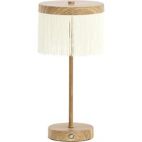 Lámpara de mesa - crema madera - LED - madera metal - pequeña