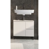 Meuble sous lavabo 60 cm moderne gris cachemire Salsa