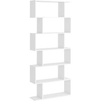 Bibliothèque étagère Zig zag Design Contemporain 80L x 23l x 192H cm 6 Niveaux Blanc