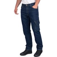 Lee Cooper LCPNT239 Abbigliamento da lavoro da uomo Sicurezza Jeans in denim elasticizzato da carpentiere Pantaloni da lavoro, Azzurro, 38W / 31L