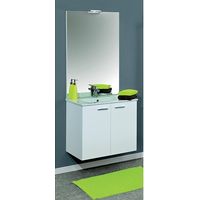 Ensemble complet Angelo Bardolino 60 cm (Caisson avec 2 portes + vasque céramique + Miroir + applique LED) - NEOVA STE