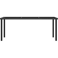Table à manger de jardin Table à dîner Noir 180x70x73 cm Résine tressée 58490