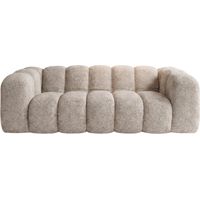 RIVIERA - Canapé droit tissu bouclette Beige