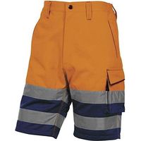 Deltaplus PHBE2OMGT Panostyle Bermuda da Lavoro Alta Visibilita' DPI Cat 2 5 Tasche Elastico in Vita colore Arancio Fluo