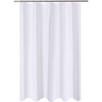 Rideau de Douche en Tissu Blanc - 100 x 180 cm - Qualité hôtelière - Résistant à la moisissure - Lavable - Imperméable - avec œillets