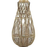 Lanterne au Style Africain 77 cm de HauteurFabriqué en Bambou Naturel pour Extérieur et Intérieur Boho et Scandinave Beliani