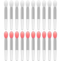 Lot de 20 pinceaux à lèvres en silicone pour rouges à lèvres, gloss, baumes à lèvres et autres produits de maquillage crémeux.