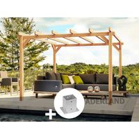Pergola en bois lamellé-collé Angers 500 x 400 cm + 6 supports poteaux - Maderland