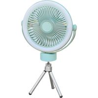 Ventilateur Camping Vert – Batterie 2400 mAh, Lampe LED – Rechargeable USB – Pour Tente, Voiture, Camping-Car – Urgence, Panne Courant, Ouragan