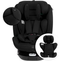 360° drehbarer Kindersitz mit vorwärts-/rückwärtsgerichteter Montage, ISOFIX-System, 0–12 Jahre (0–36 kg), i-Size-zertifiziert, einfache Installation, Schwarz