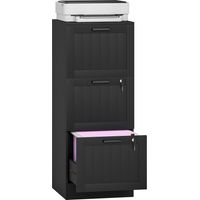 Mueble Archivador con 3 Cajones Cajonera para Escritorio con Cerraduras Carpetas para A4 y Carta 40x40x101 cm Negro