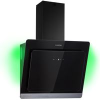 Klarstein – Hotte aspirante inclinée 60 cm – Débit d'air 563 m³/h – Éclairage LED RGB – Classe énergétique A – Installation facile