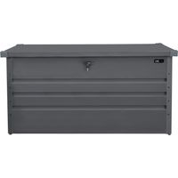 Axi Miles Coffre De Jardin En Métal - 400L, Anthracite 132X60X62Cm - Coffre De Rangement Extérieur Avec Fond Et Serrure - Meuble Exterieur Rangement Outils De Jardinage, Coussins