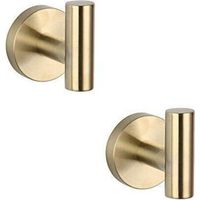 Lot de 2 patères en acier inoxydable SUS 304 doré brossé pour salle de bain