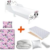 Pack Lit Minnie Vintage Disney Blanc Fleurs pastel 140x70 cm