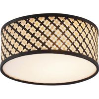 Oriental Rattan Ceiling Light with Black 30cm - Tremmo
