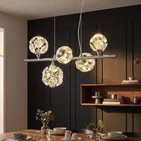 Lampe suspension lampe de salon lampe de salon verre cristal or LED H 120 cm